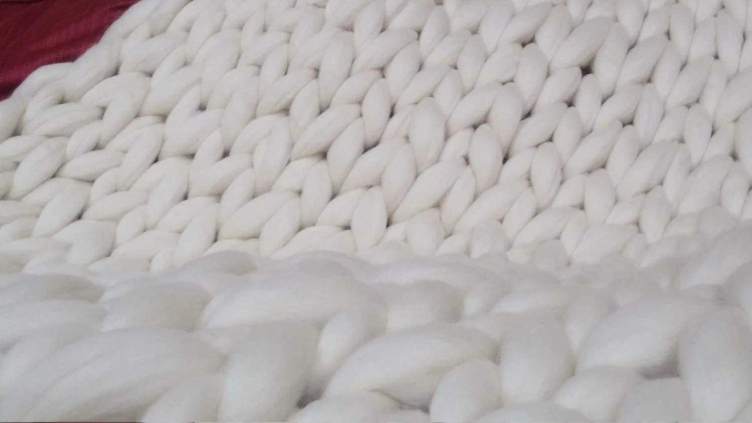 3 Chunky Knit Blanket, SALE TODAY ONLY!  Ivory Chunky Knit Wool Blanket 50" x 65" Throw Blanket Giant Knit, Chunky Merino Blanket Ecru White