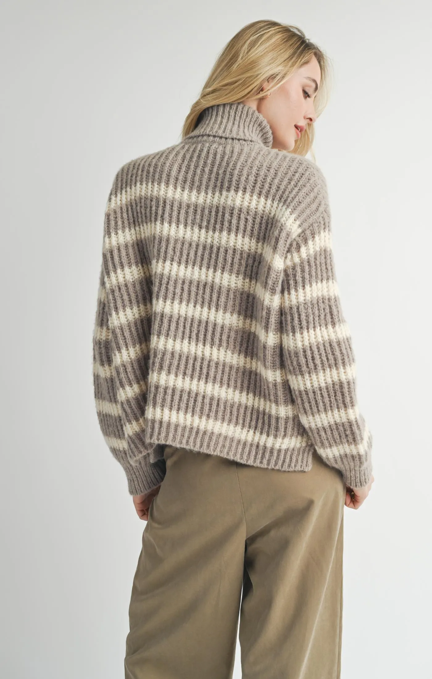 Aki Turtleneck Striped Sweater