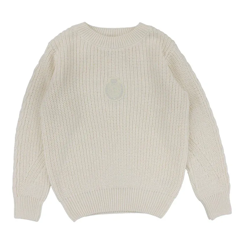 Analogie Cream Chunky Crest Knit Sweater