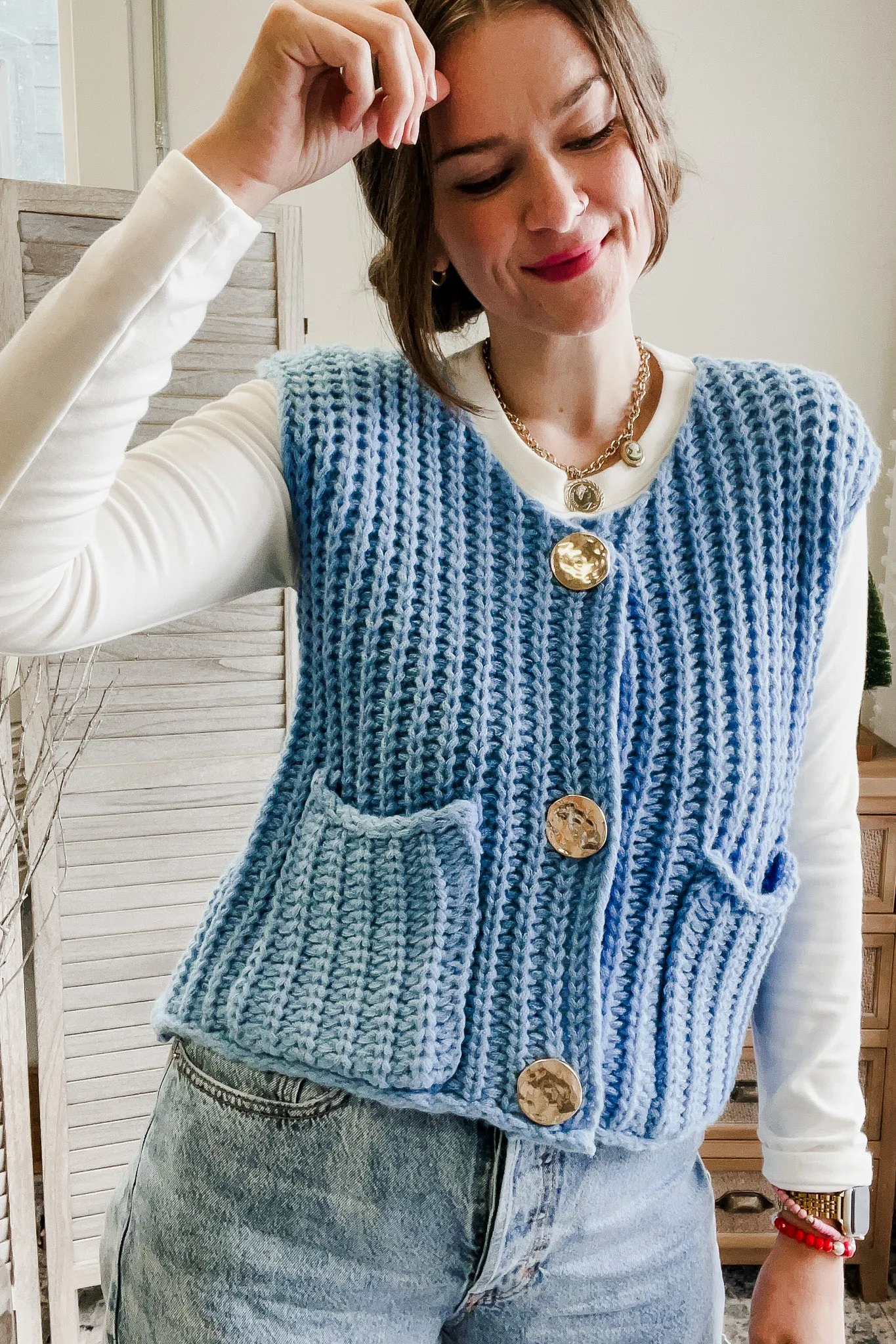 Button Sweater Vest