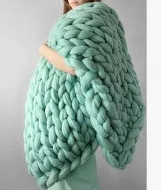 Chunky Knit Wool Handmade Blanket