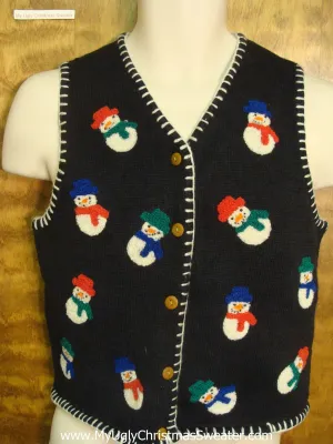 Colorful Winter Snowmen Funny Christmas Sweater Vest