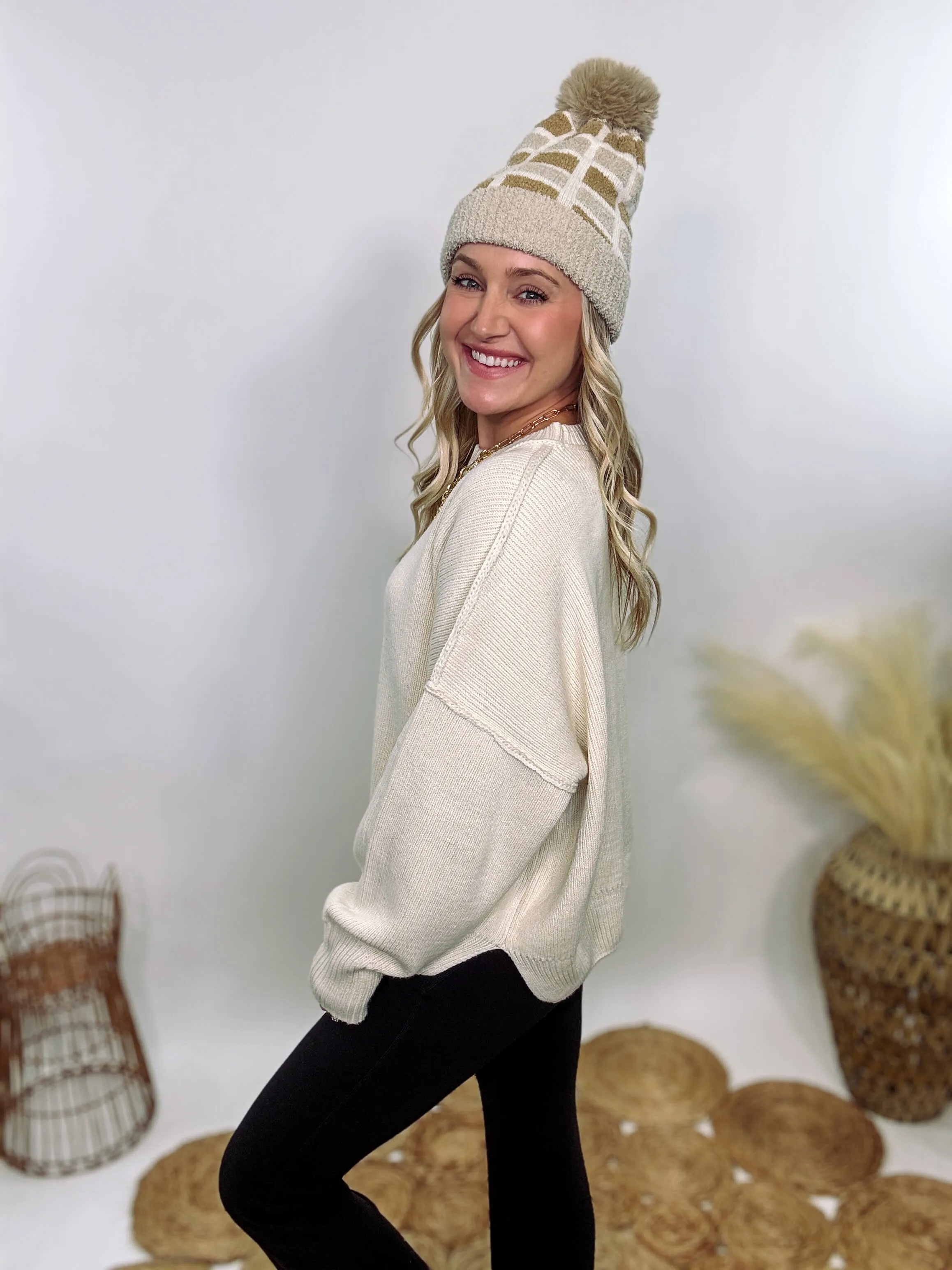 Creamy White Oversized Long Sleeve Sweater