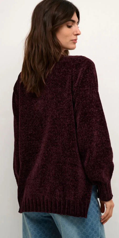 Culture Chenille V-Neck Sweater, bordeaux