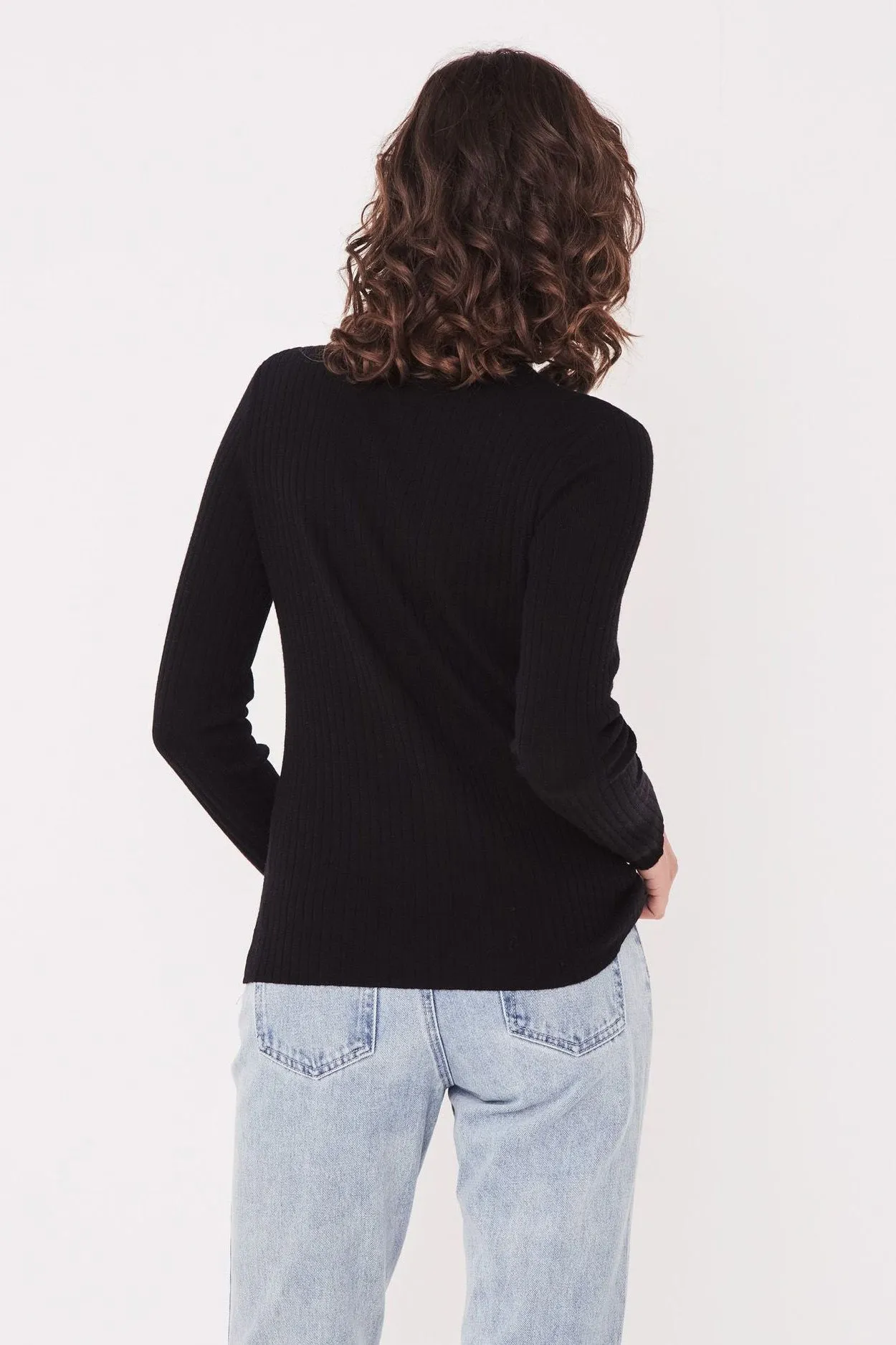 Ella Long Sleeve Knit - Black