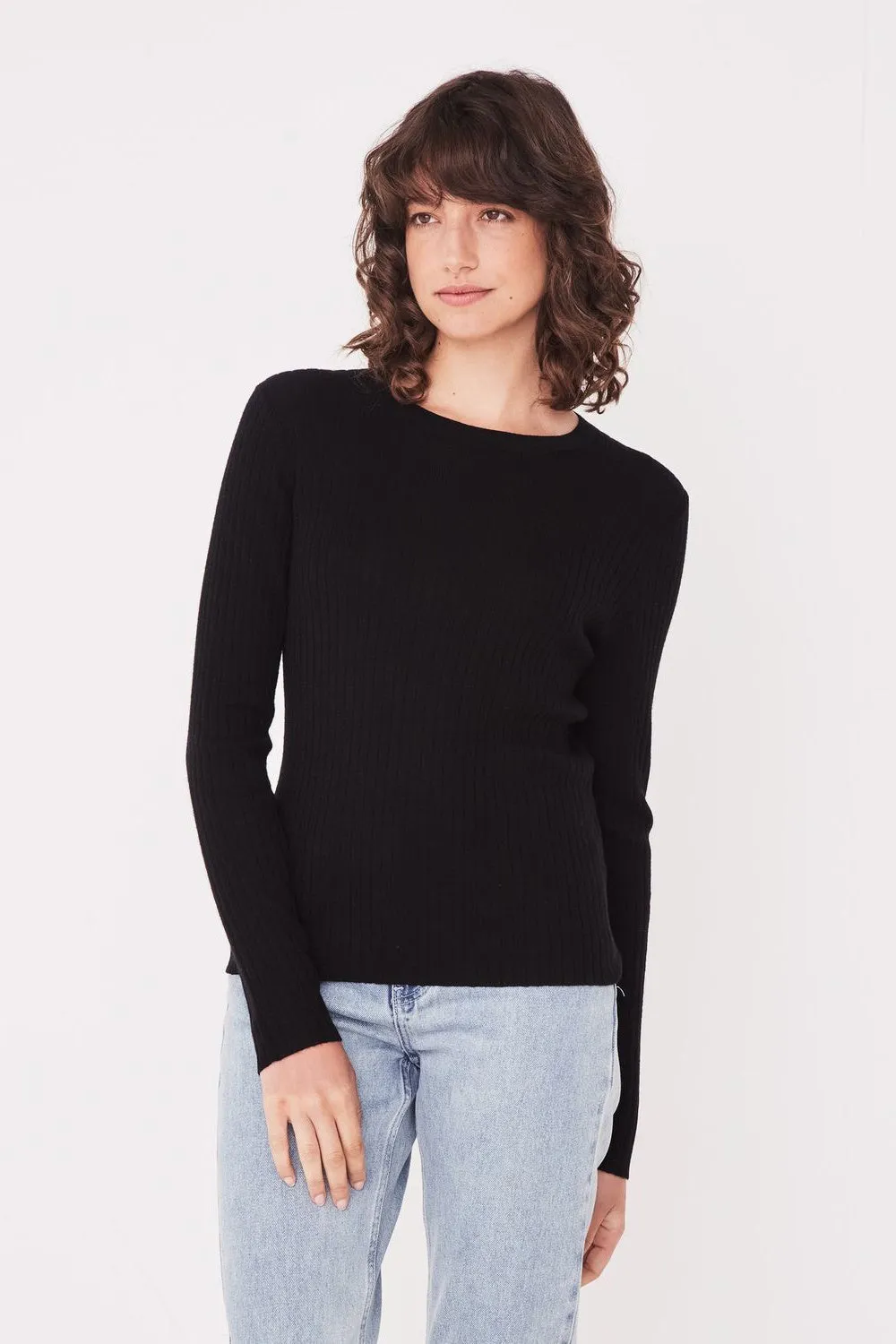 Ella Long Sleeve Knit - Black