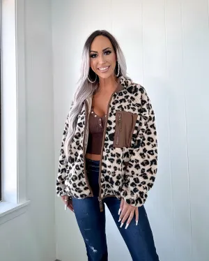 Emery Leopard Fleece Jacket