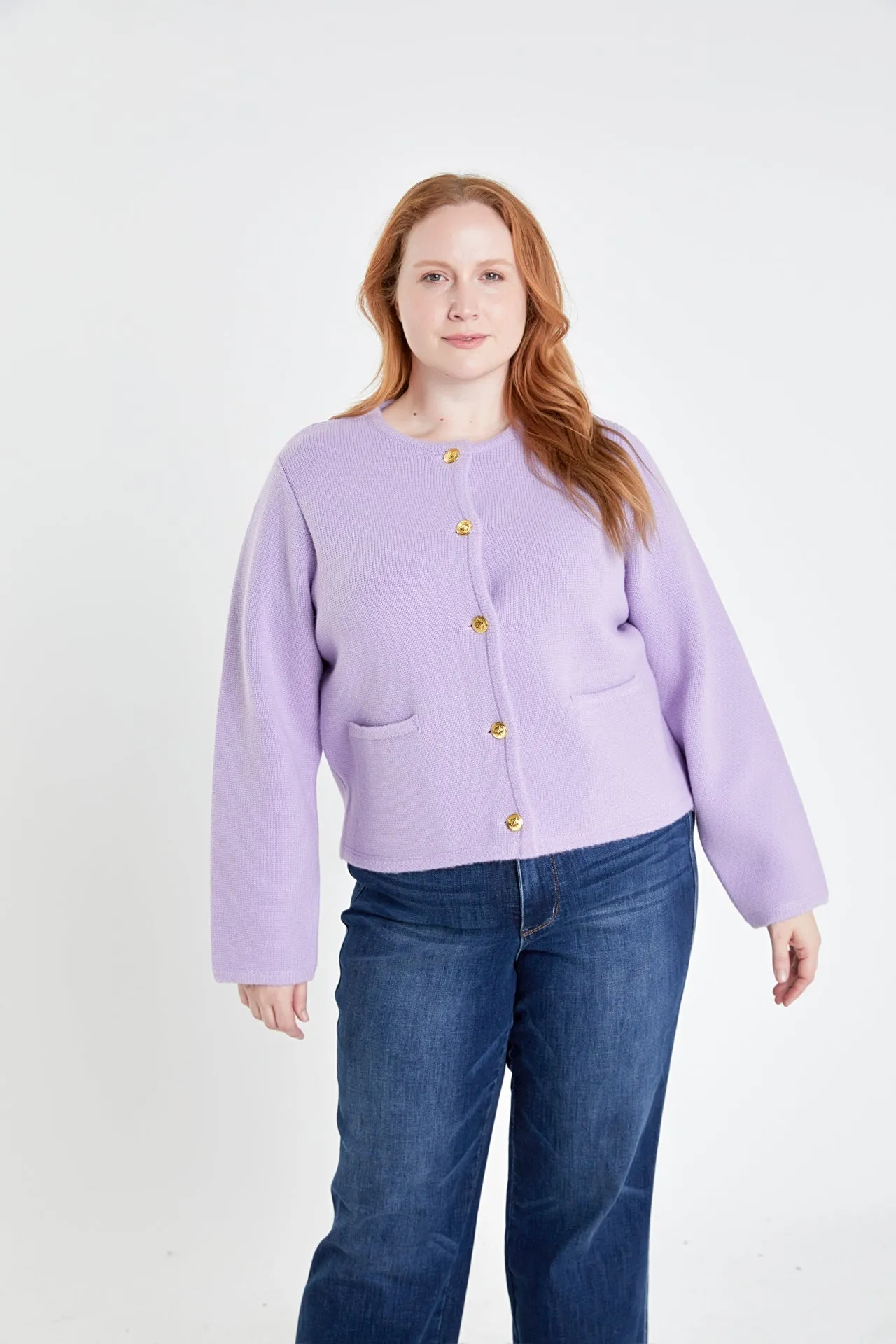 English Factory - Plus Size Knit Sweater Cardigan