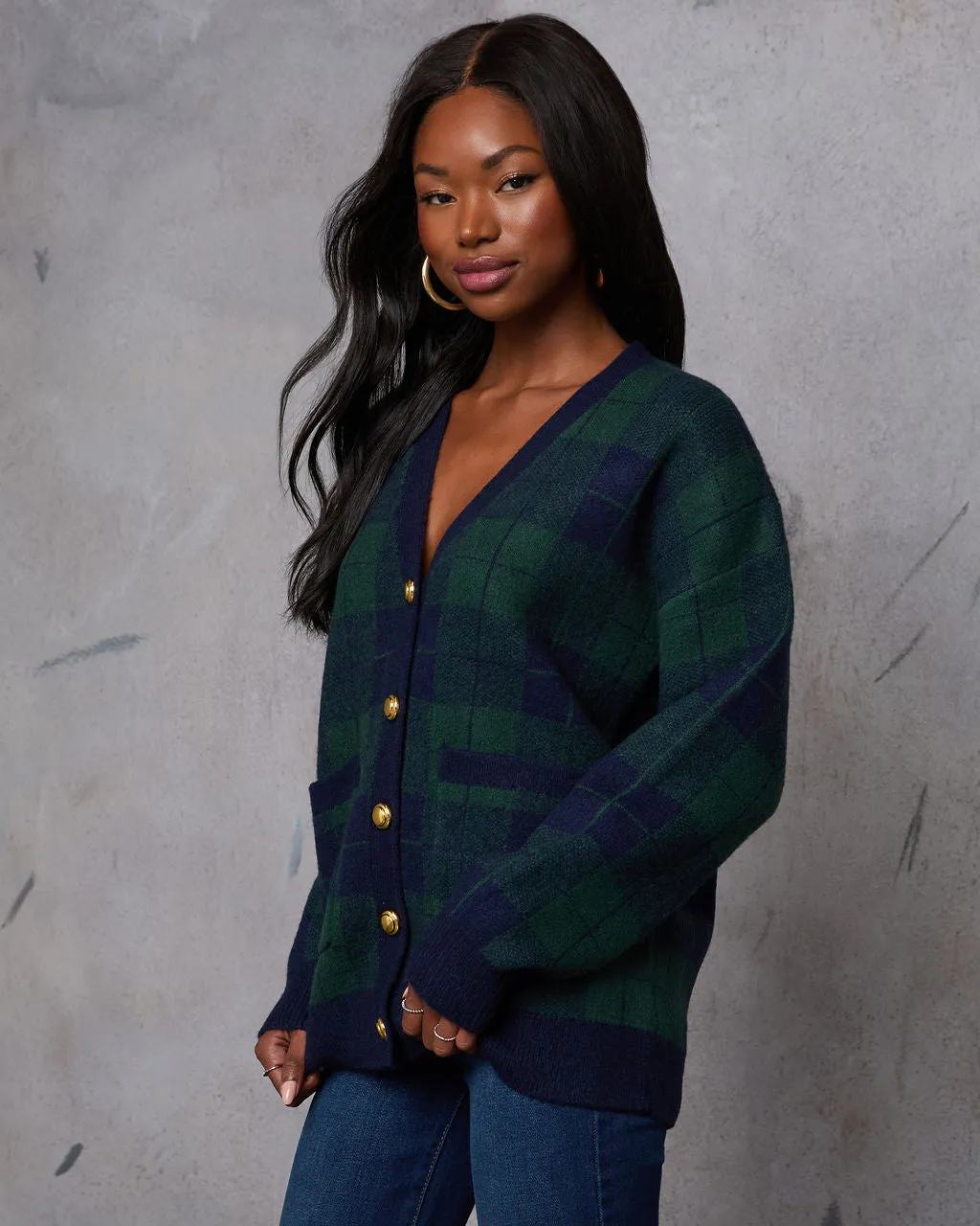 Fall Foliage Plaid Button Down Cardigan