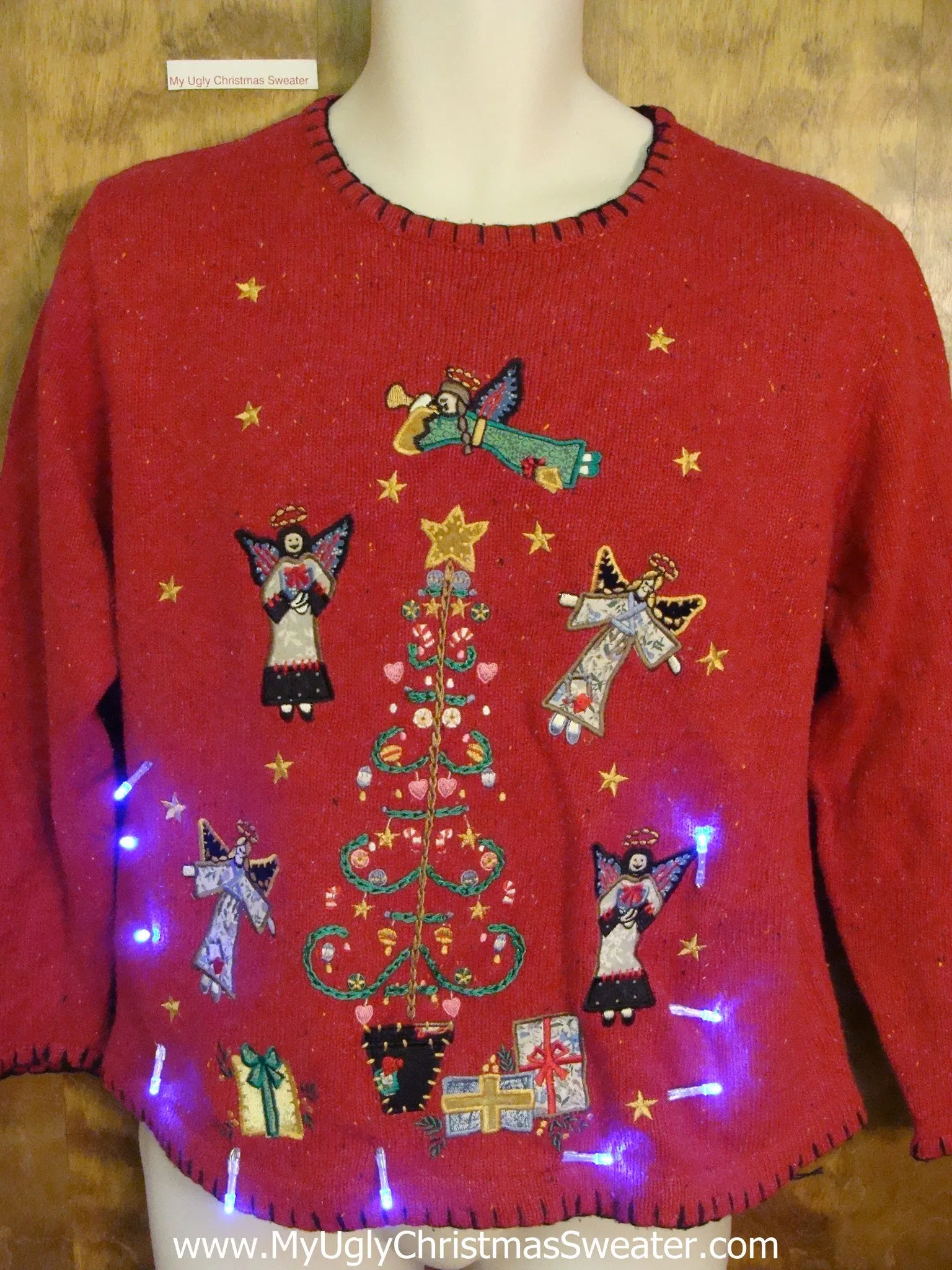 Flying Angels Light Up Ugly Xmas Sweater