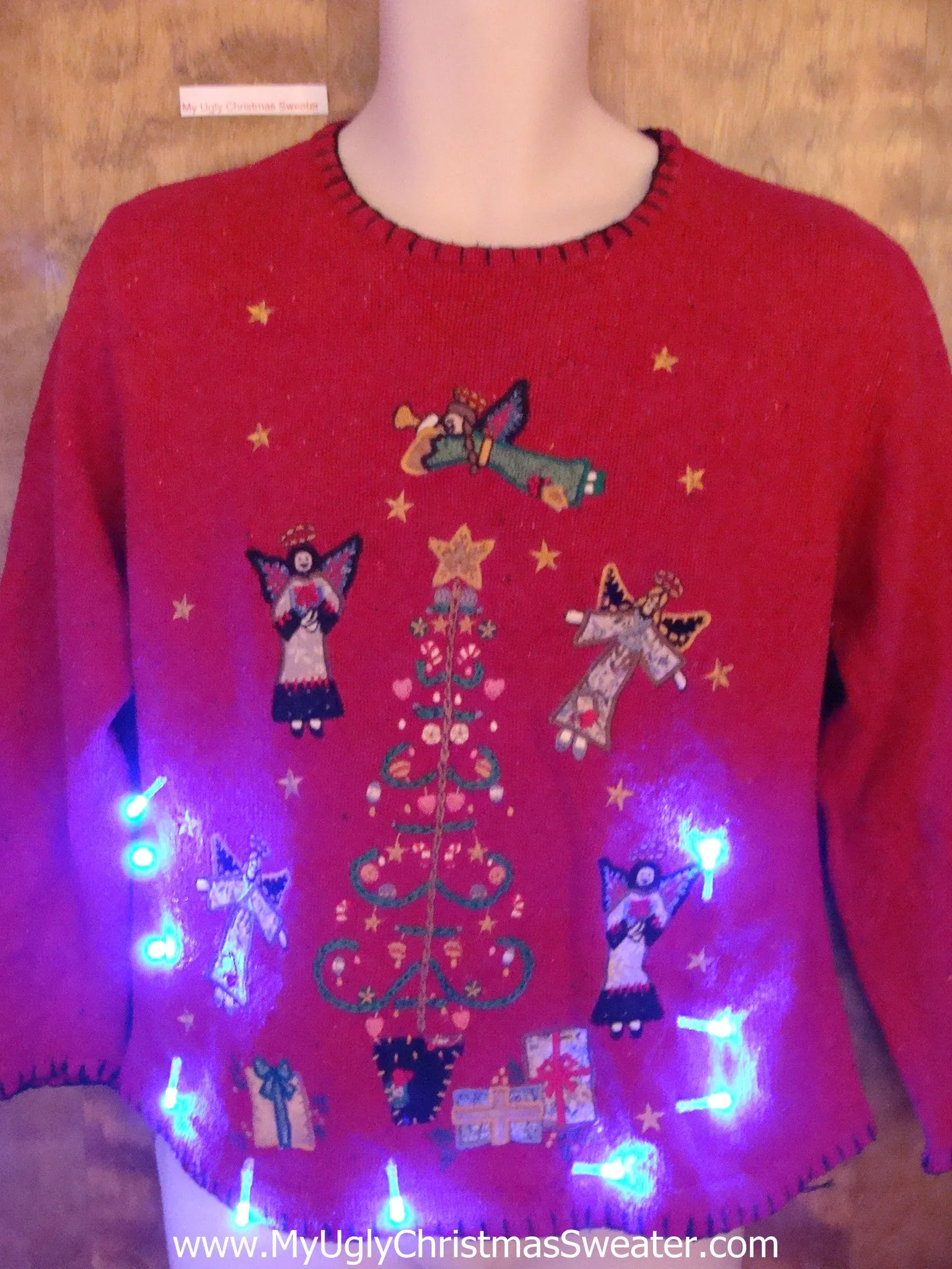 Flying Angels Light Up Ugly Xmas Sweater