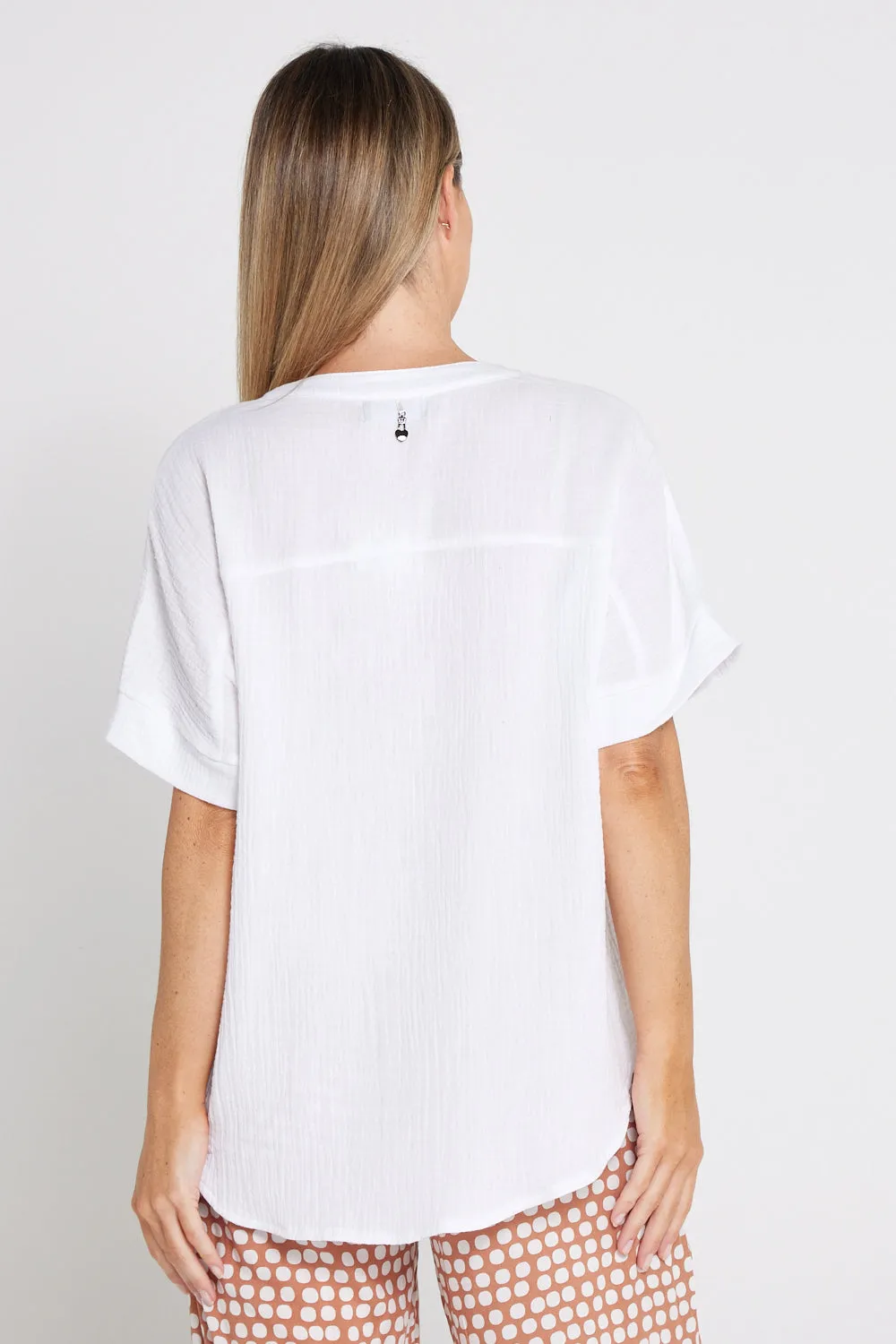 Gracie Cotton Muslin Top -  White