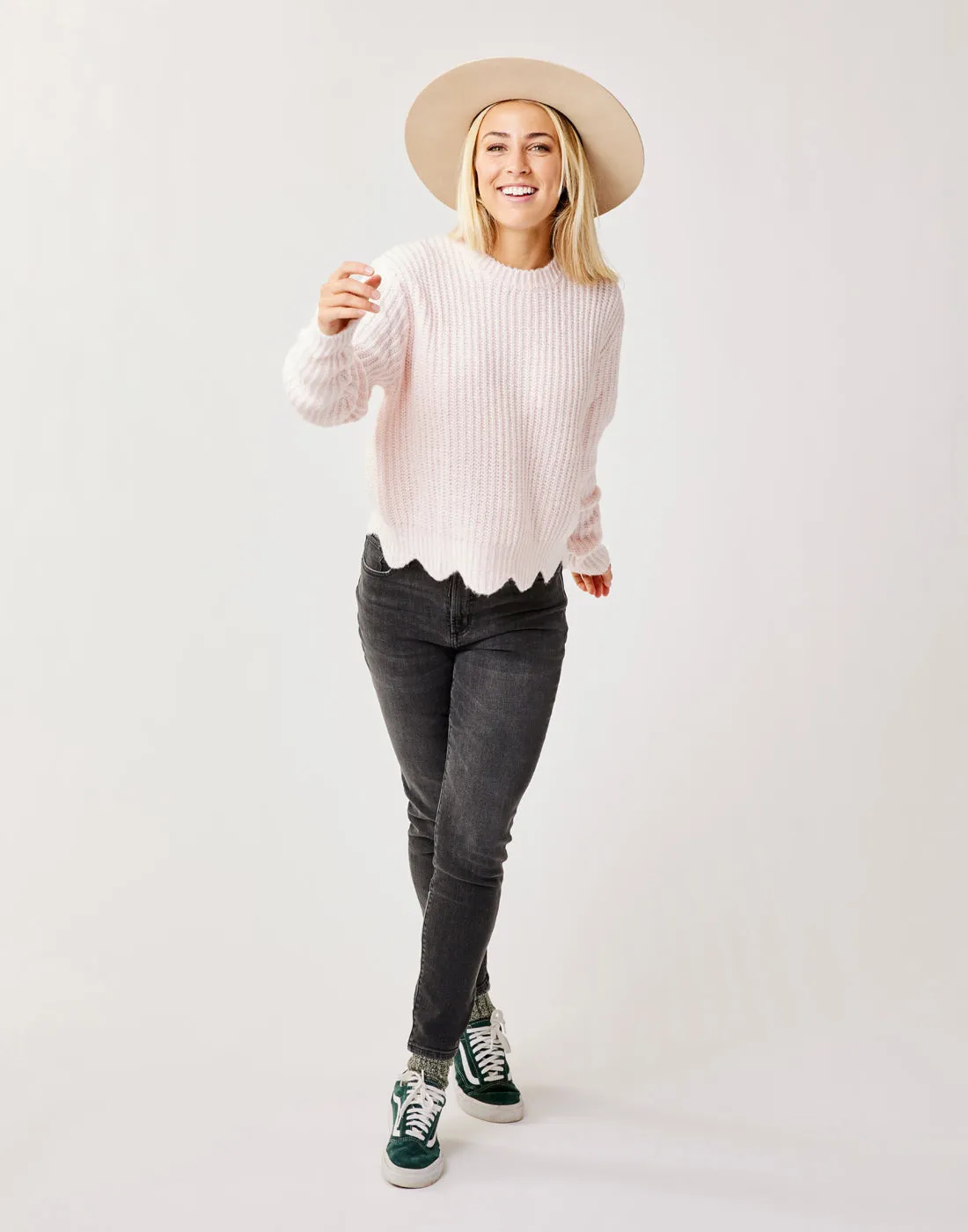 Groton Sweater: Lt. Pink Marl