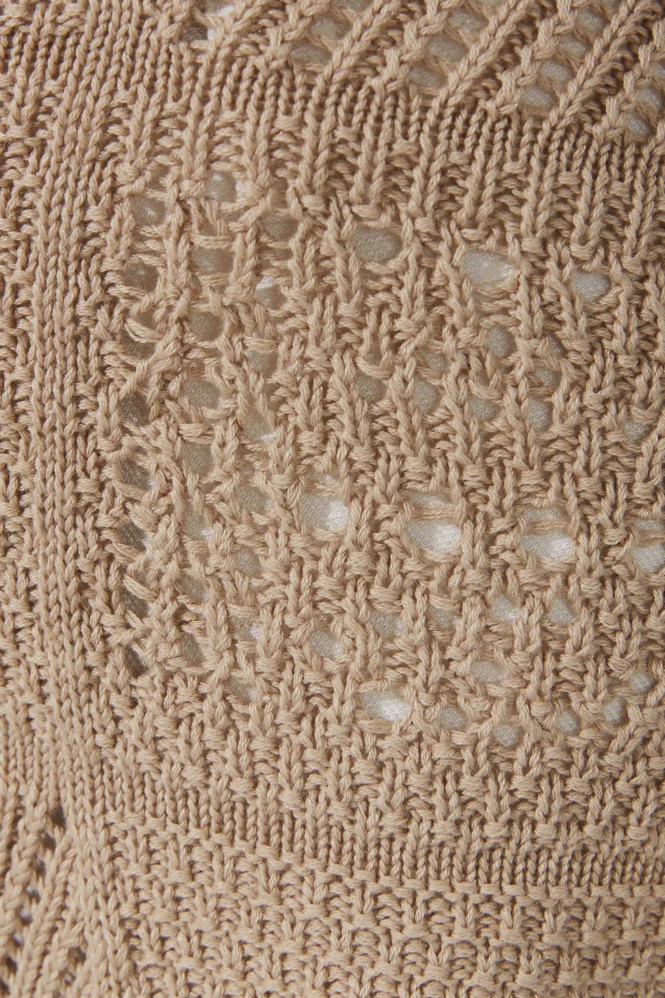 Kaori Beige Crochet Knit Cardigan