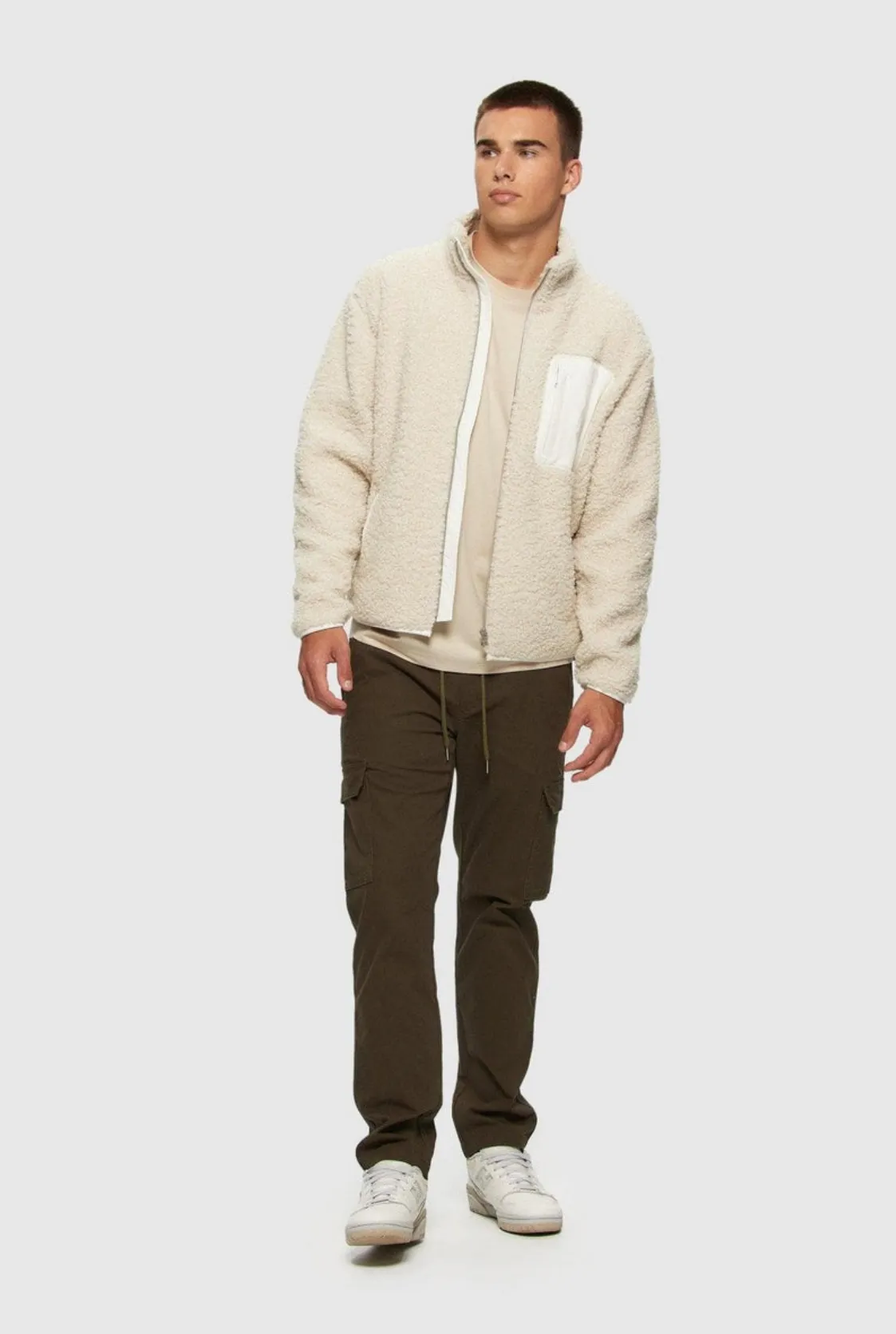 Kuwalla Tee Bonded Sherpa Fleece Jacket - Cream