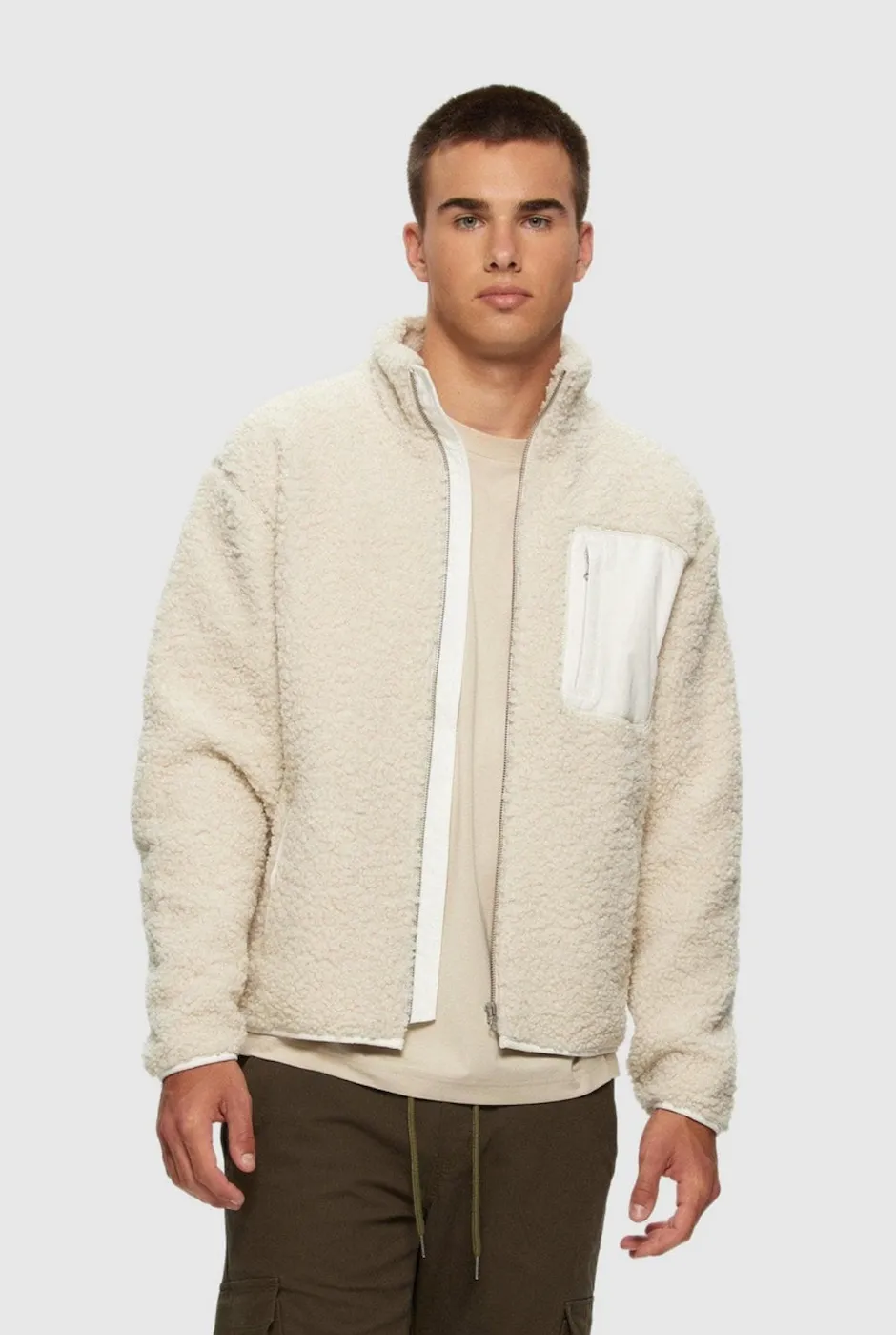 Kuwalla Tee Bonded Sherpa Fleece Jacket - Cream