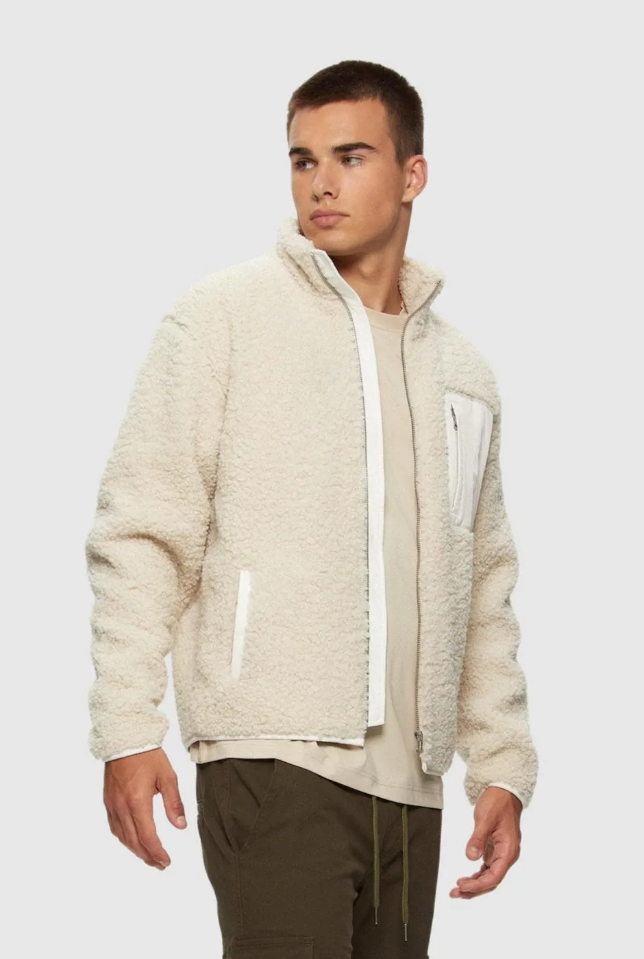 Kuwalla Tee Bonded Sherpa Fleece Jacket - Cream