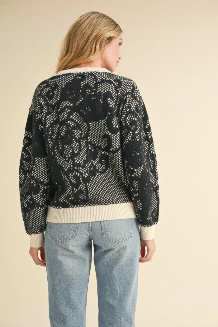 Lace Overlay Sweater