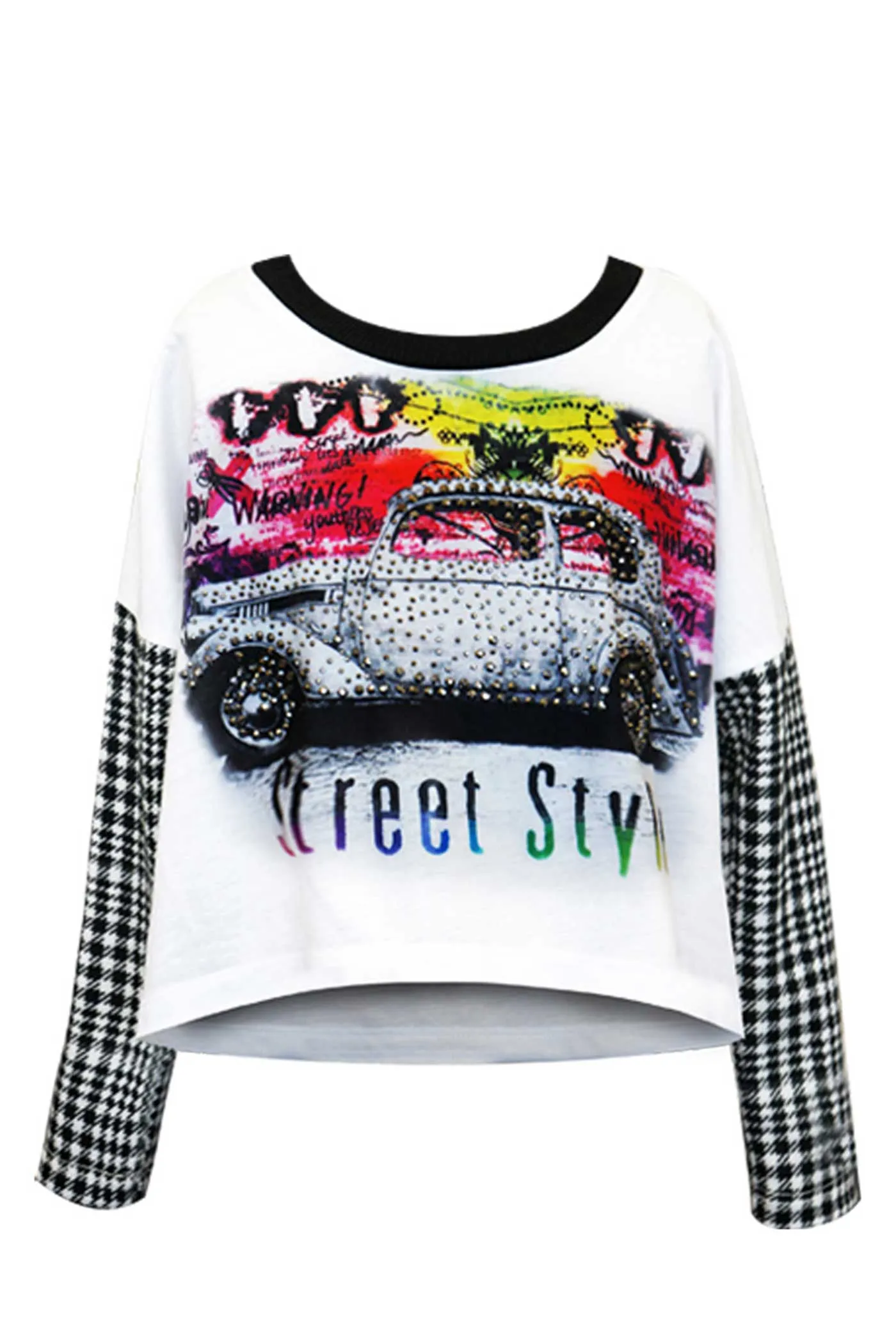 Little Girls Vintage Car Long Sleeve Graphic Top