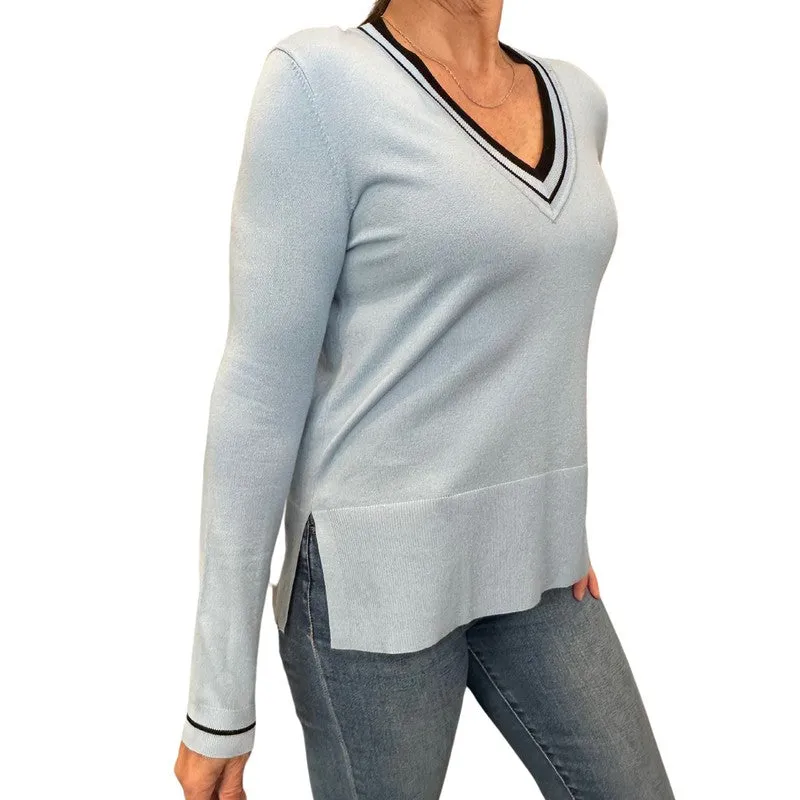 Marc Aurel V-Neck Sweater - Blue