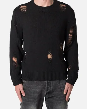 MNML Distressed Sweater Black