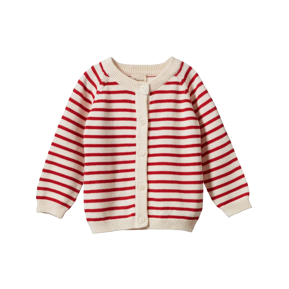 NATURE BABY PIPER CARDIGAN RED SAILOR STRIPE