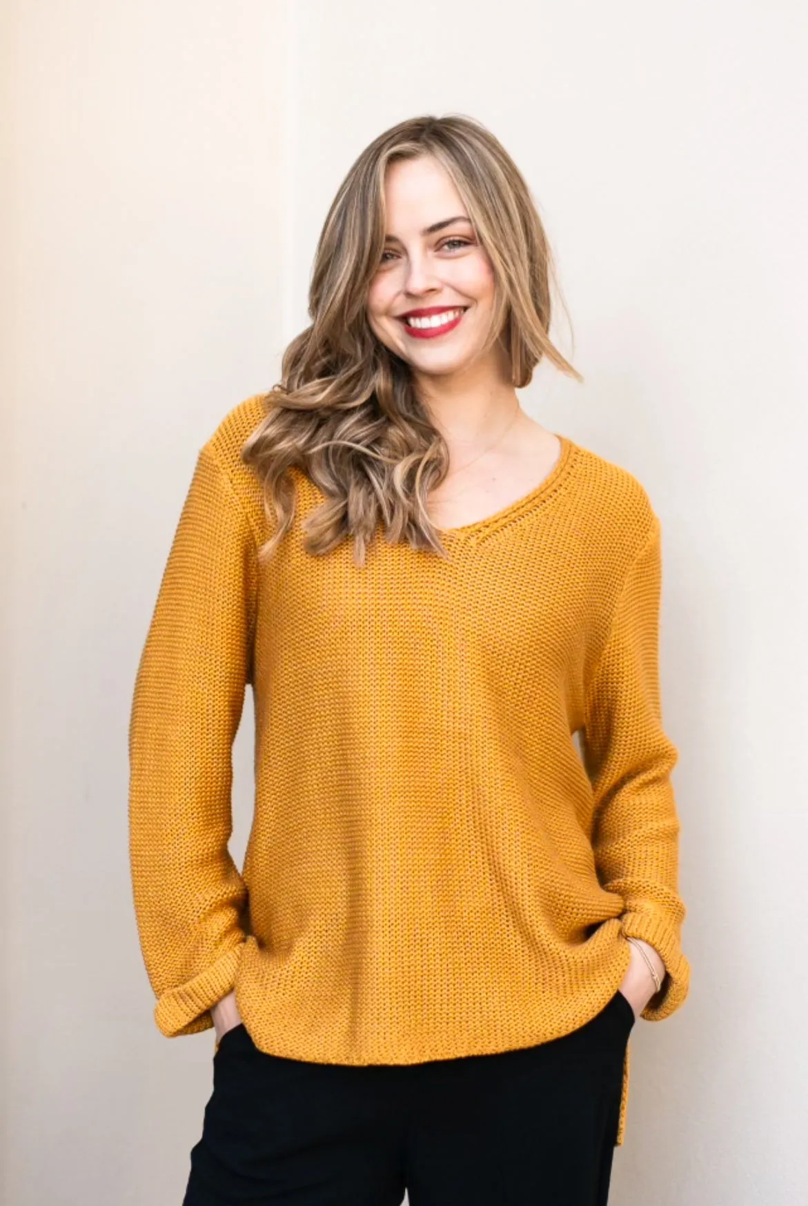 Nikki Cotton Mustard Knit