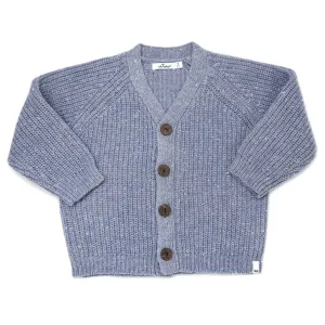 oh baby! Grandpa Knitted Cardigan - Fog Confetti