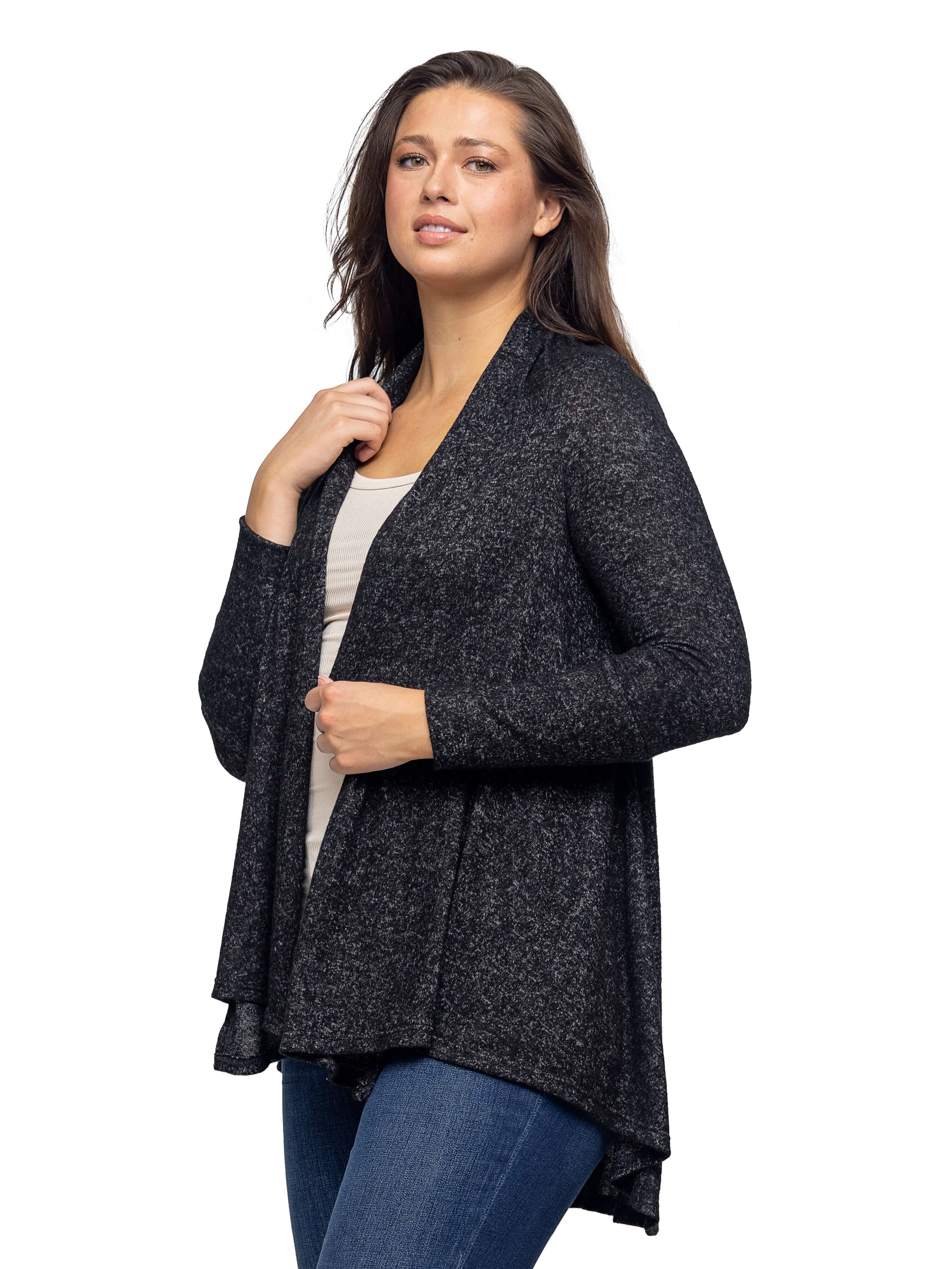 Open Front Long Sleeve High Low Cozy Cardigan