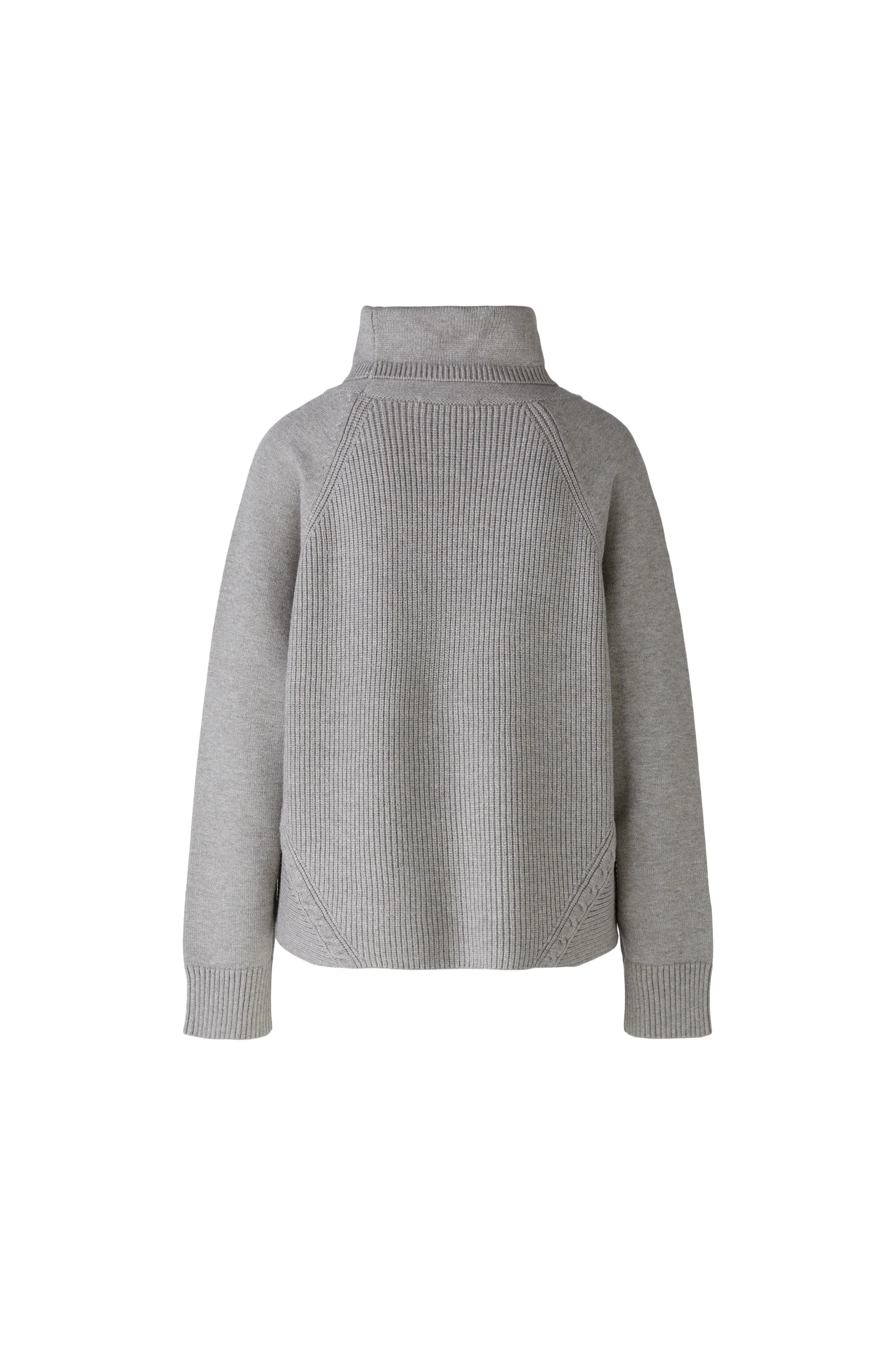 Oui Grey Polo Neck Ribbed Knit Jumper