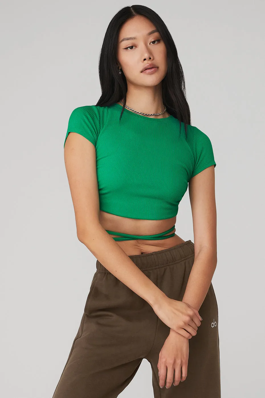 Ribbed Manifest Short Sleeve - Green Emerald