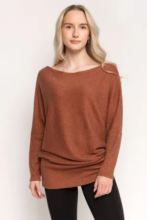 Ribbed Open-Neck Sweater