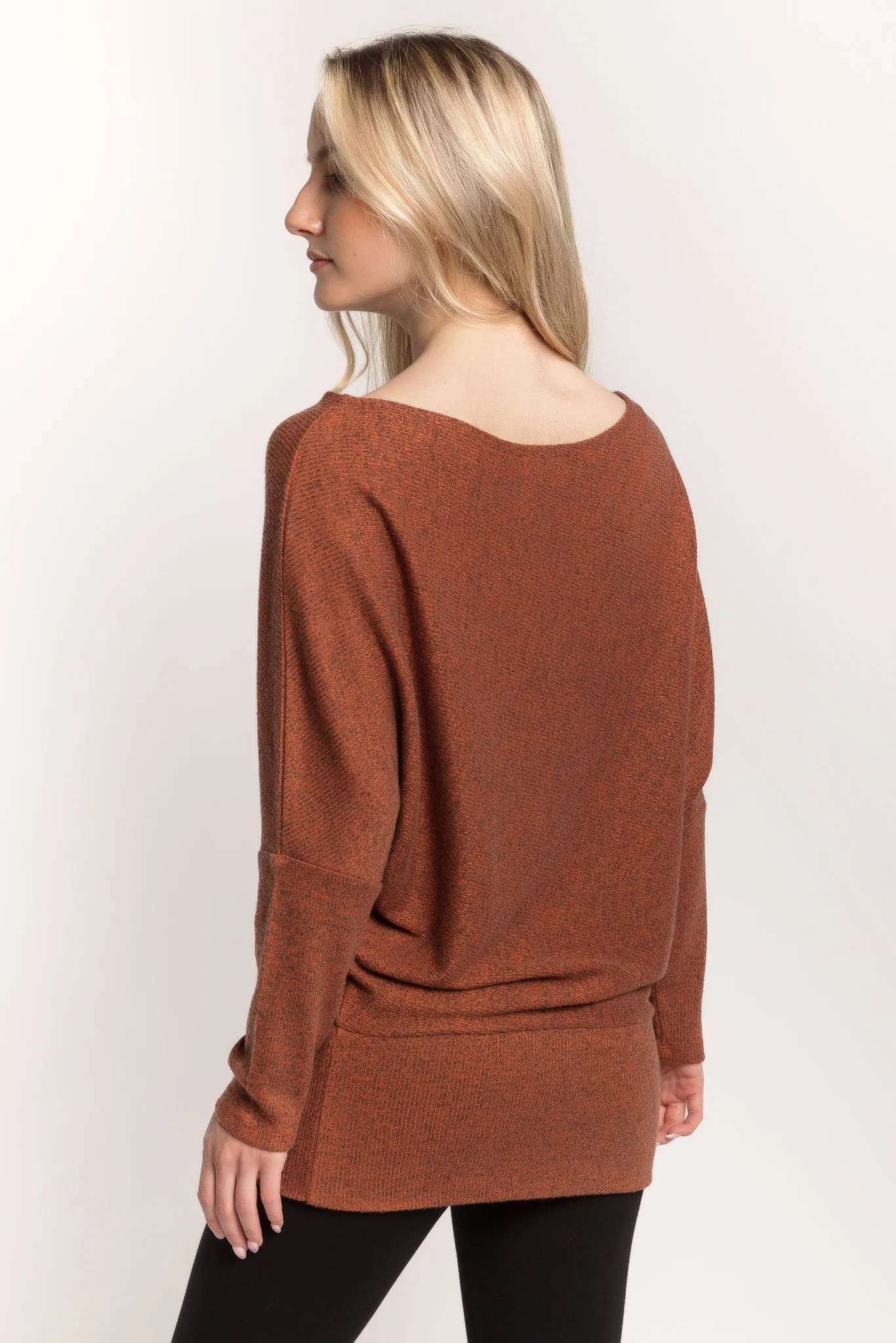 Ribbed Open-Neck Sweater