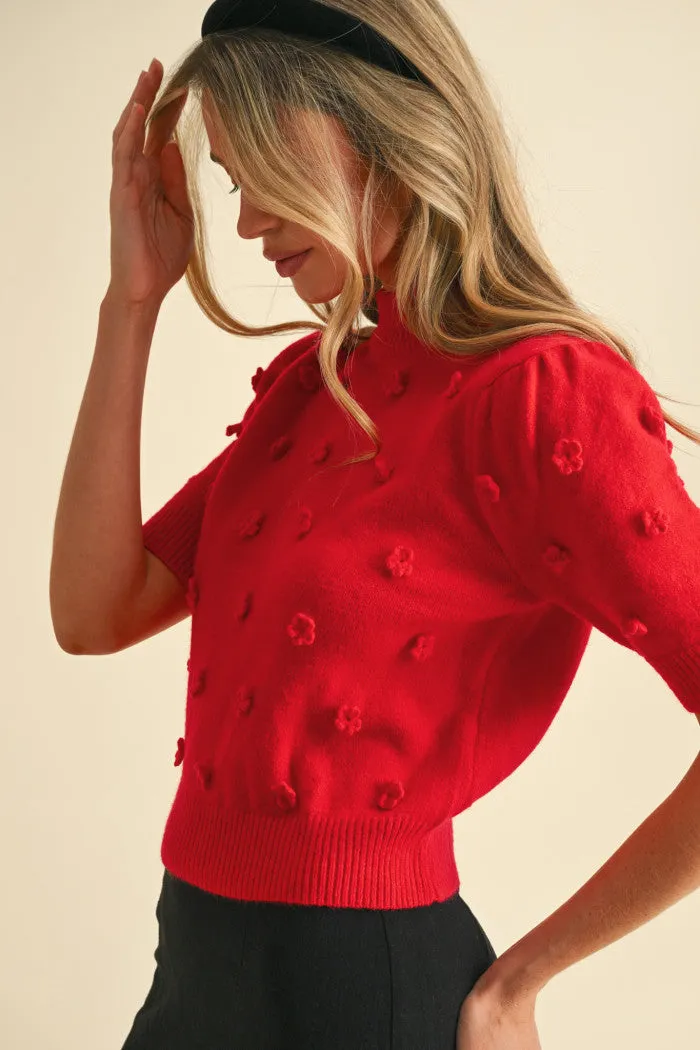 Rosette Sweater - Red