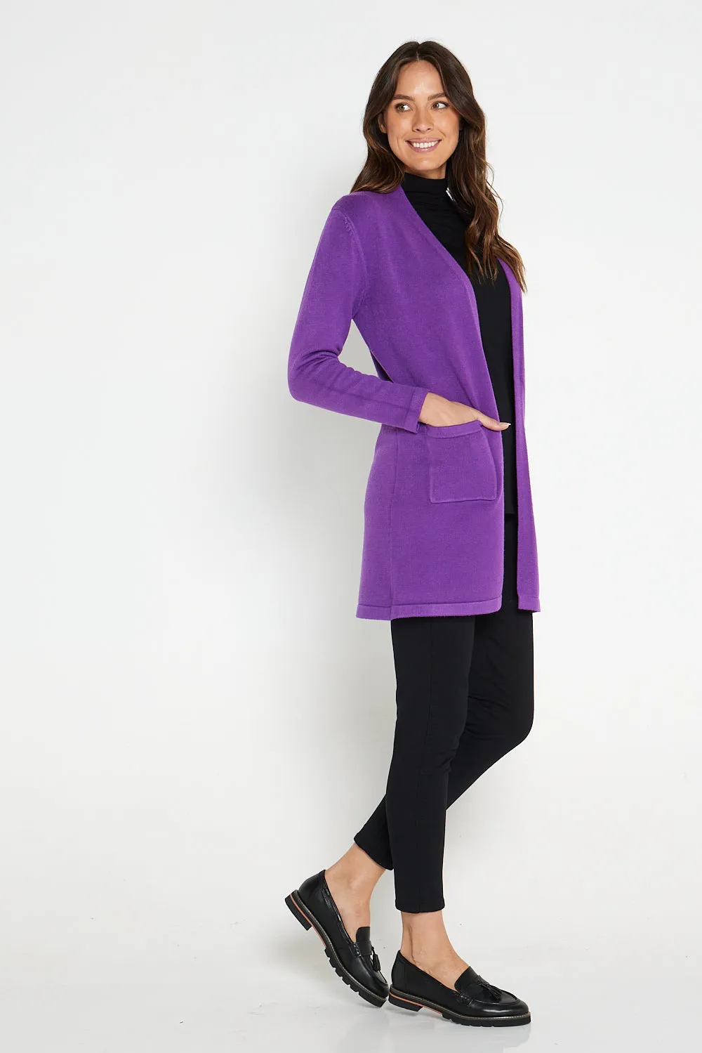 Salima Knit Cardigan - Purple