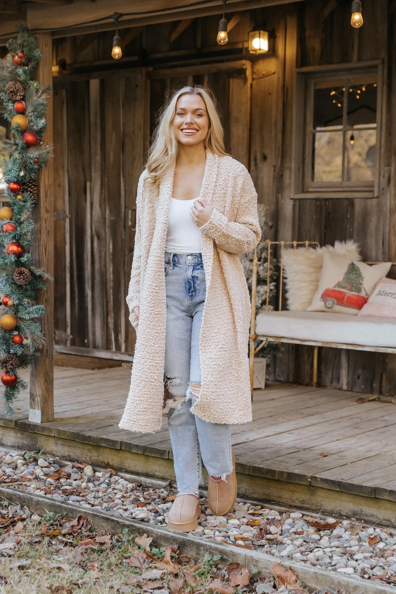 Sand Popcorn Dreamer Cardigan