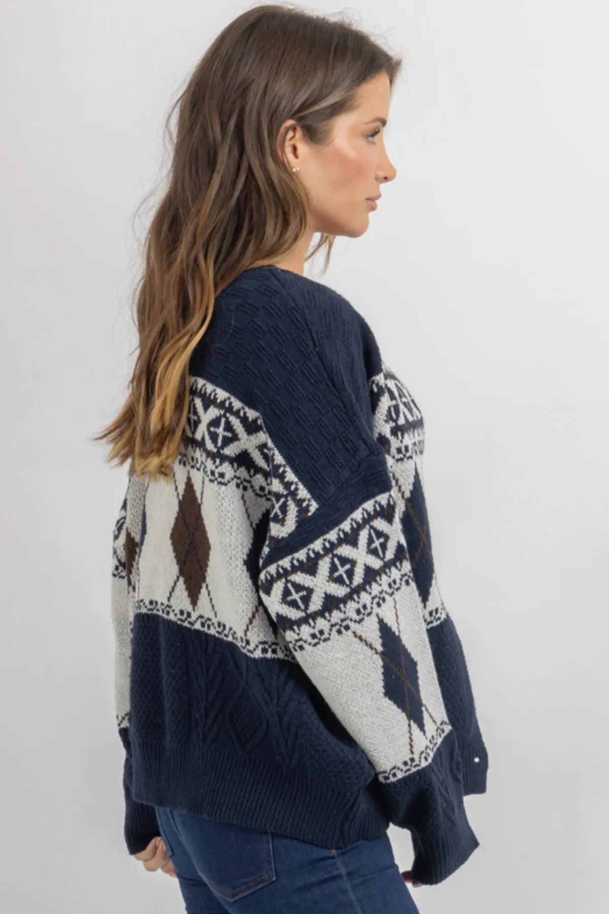 SEATTLE PRINT KNIT CARDIGAN