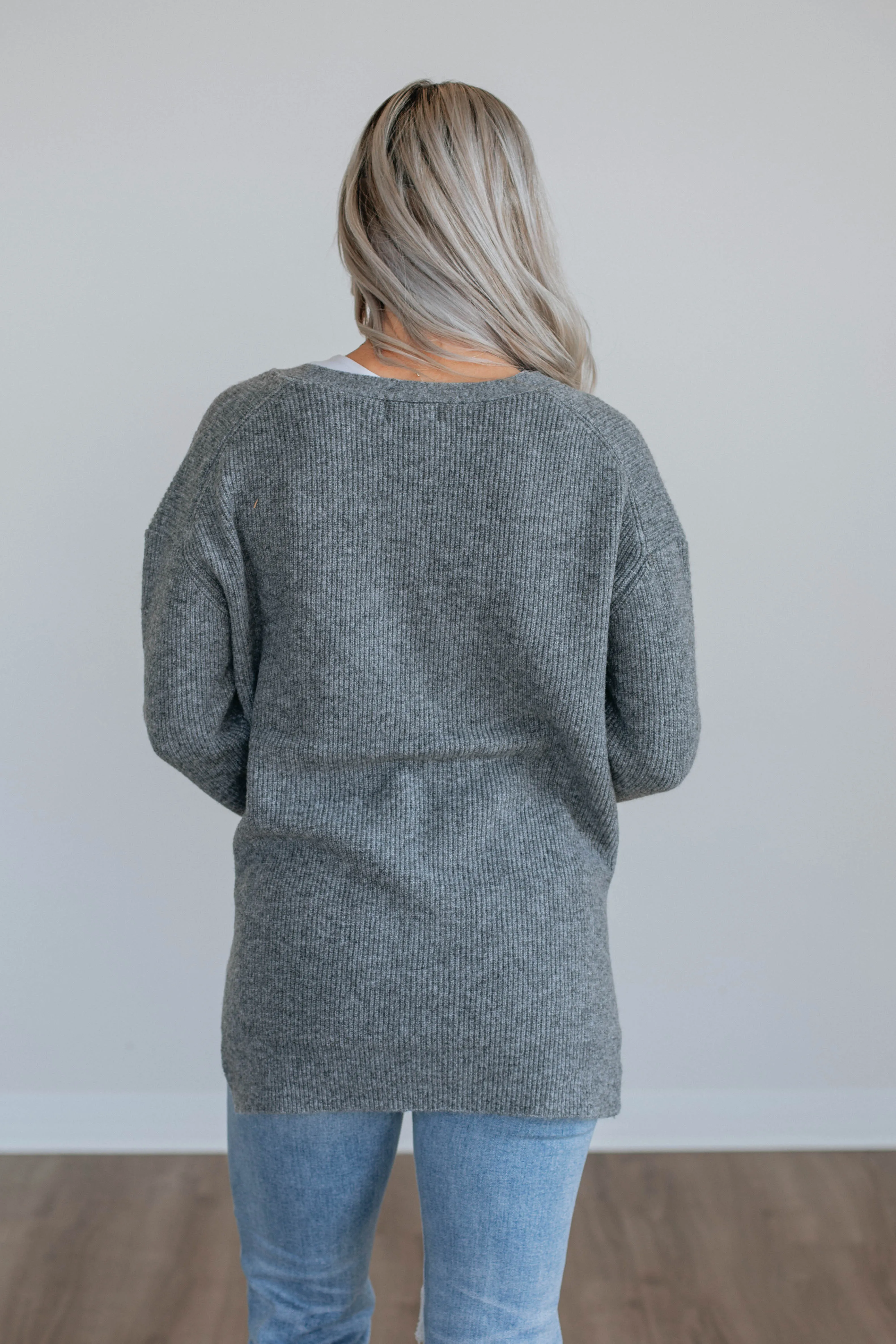 Sherah Knit Cardigan - Charcoal