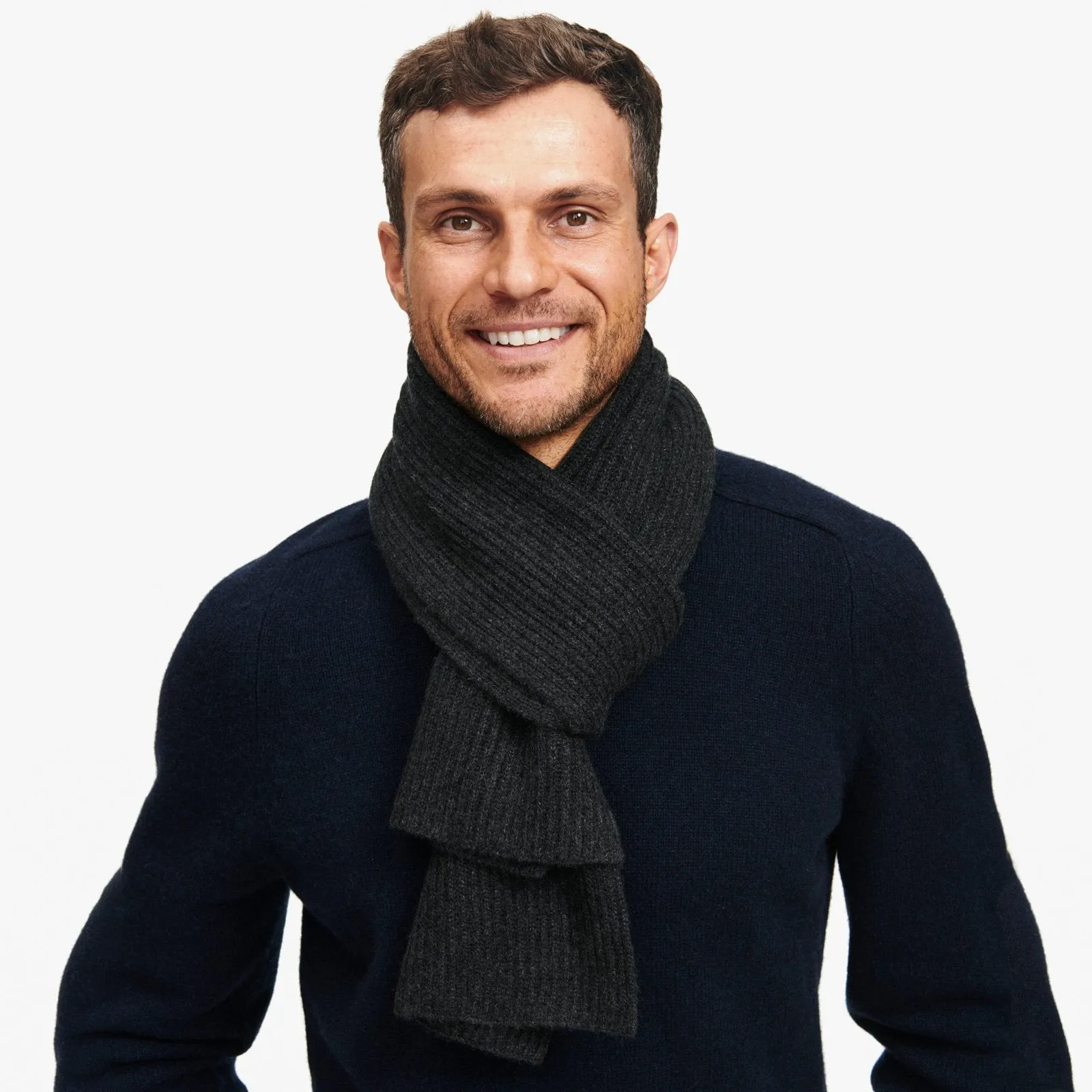 Signature Ribbed Cashmere Scarf