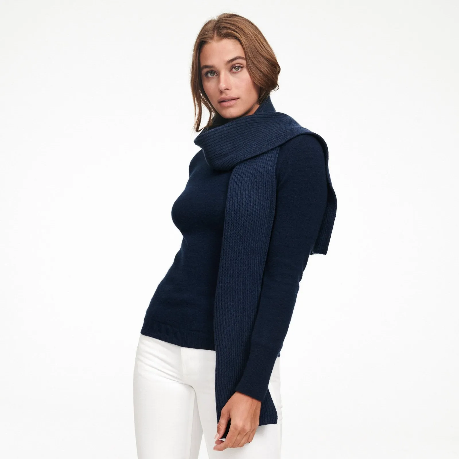 Signature Ribbed Cashmere Scarf