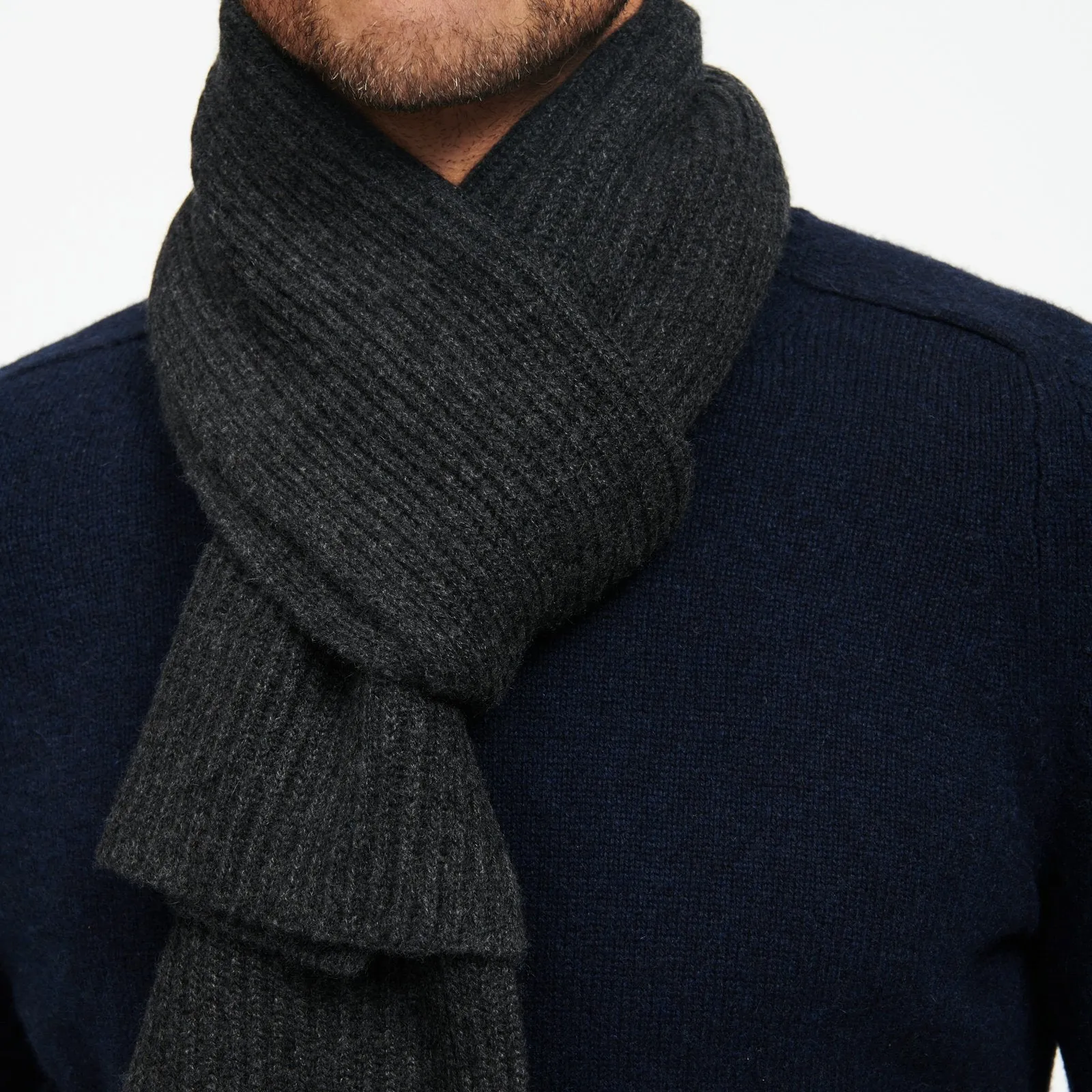 Signature Ribbed Cashmere Scarf