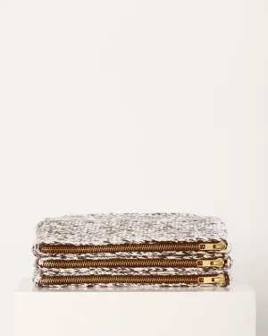 Stine Clutch Bag - Ecru/Brown