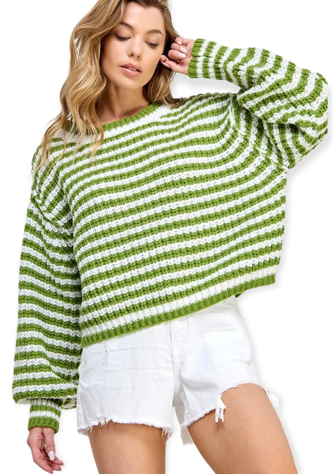 Striped Chunky Knit Sweater