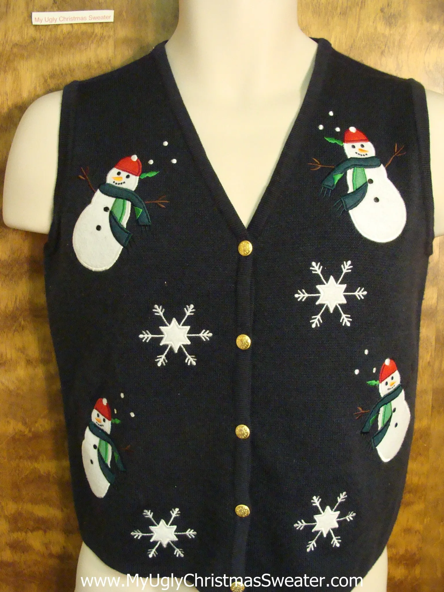 Tippy Snowmen Ugly Christmas Jumper Vest