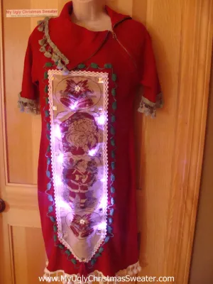 Ugly Christmas Sweater Party Tacky Dress with Lights (d46)