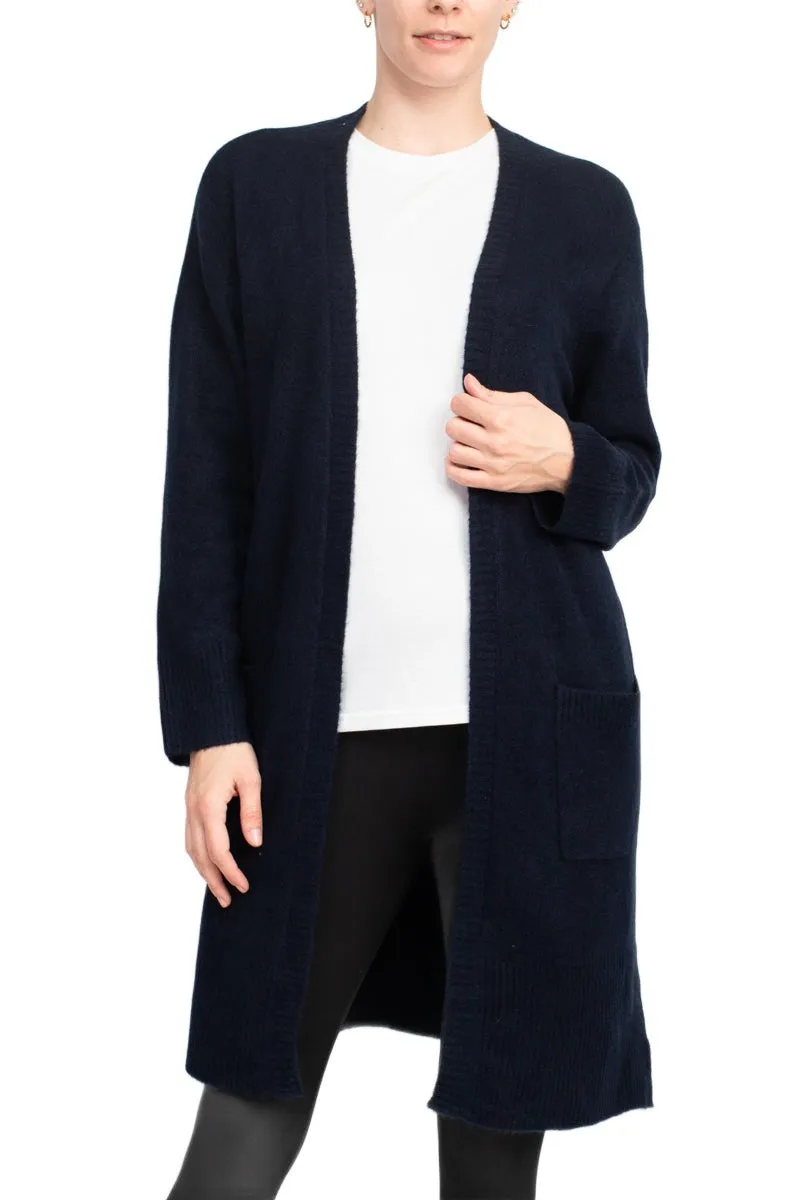 Velvet Heart Open Front Long Sleeve Ribbed Cuffs and Hem Knit Oversize Cardigan with Pockets